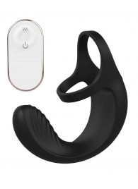 Черный анальный стимулятор с эрекционными кольцами Remote Couple Teaser - Dream Toys - в Долгопрудном купить с доставкой