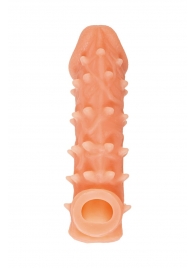 Телесная закрытая насадка с пупырышками Cock Sleeve Size L - 17,6 см. - KOKOS - в Долгопрудном купить с доставкой