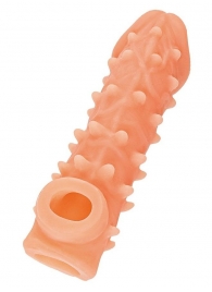 Телесная закрытая насадка с пупырышками Cock Sleeve Size L - 17,6 см. - KOKOS - в Долгопрудном купить с доставкой