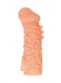 Телесная закрытая насадка с шершавой головкой Cock Sleeve Size L - 17,6 см. - KOKOS - в Долгопрудном купить с доставкой
