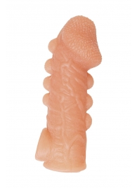 Телесная закрытая насадка с шишечками Cock Sleeve Size L - 17,6 см. - KOKOS - в Долгопрудном купить с доставкой