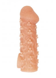Телесная закрытая насадка с пучками шишечек Cock Sleeve Size M - 15,6 см. - KOKOS - в Долгопрудном купить с доставкой