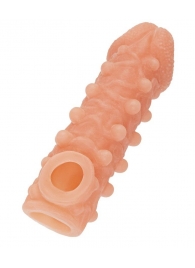 Телесная закрытая насадка с шариками Cock Sleeve Size S - 13,8 см. - KOKOS - в Долгопрудном купить с доставкой