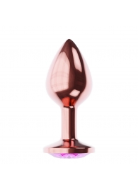 Пробка цвета розового золота с лиловым кристаллом Diamond Quartz Shine L - 8,3 см. - Lola Games - купить с доставкой в Долгопрудном