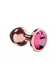 Пробка цвета розового золота с малиновым кристаллом Diamond Ruby Shine S - 7,2 см. - Lola Games - купить с доставкой в Долгопрудном