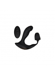 Черный вибромассажер простаты с эрекционным кольцом Strapped   Tapped - Zero Tolerance - в Долгопрудном купить с доставкой