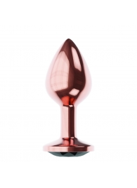 Пробка цвета розового золота с черным кристаллом Diamond Jet Shine L - 8,3 см. - Lola Games - купить с доставкой в Долгопрудном