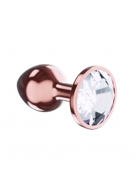 Пробка цвета розового золота с прозрачным кристаллом Diamond Moonstone Shine L - 8,3 см. - Lola Games - купить с доставкой в Долгопрудном