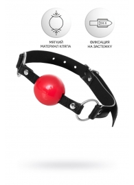 Красный кляп-шар на черных ремешках Anonymo - ToyFa - купить с доставкой в Долгопрудном