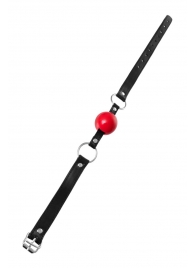 Красный кляп-шар на черных ремешках Anonymo - ToyFa - купить с доставкой в Долгопрудном