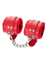 Красные наручники Anonymo из искусственной кожи - ToyFa - купить с доставкой в Долгопрудном