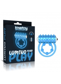Голубое, светящееся в темноте виброкольцо Lumino Play Vibrating Penis Ring - Lovetoy - в Долгопрудном купить с доставкой