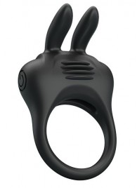 Черное эрекционное кольцо с вибрацией Davion - Baile - в Долгопрудном купить с доставкой