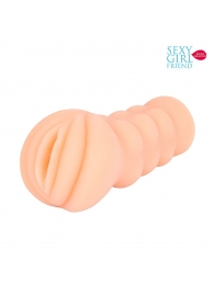 Телесный мастурбатор-вагина с комплектом эрекционных колец - Bior toys - в Долгопрудном купить с доставкой