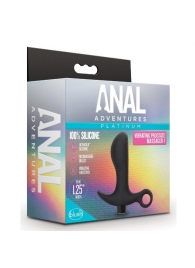 Черный анальный вибратор Silicone Vibrating Prostate Massager 01 - 10,8 см. - Blush Novelties - в Долгопрудном купить с доставкой