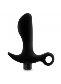 Черный анальный вибратор Silicone Vibrating Prostate Massager 01 - 10,8 см. - Blush Novelties - в Долгопрудном купить с доставкой
