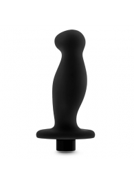 Черный анальный вибромассажёр Silicone Vibrating Prostate Massager 02 - 10,8 см. - Blush Novelties - в Долгопрудном купить с доставкой