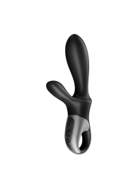 Черный анальный вибратор Heat Climax+ с функцией нагрева - 20,6 см. - Satisfyer - в Долгопрудном купить с доставкой