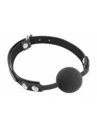 Черный силиконовый кляп-шарик на ремешках - Fetish Tentation - купить с доставкой в Долгопрудном