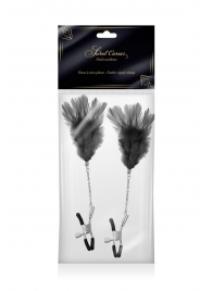 Зажимы для сосков с черными перьями Sweet Caress Feather Nipple Clumps - Sweet Caress - купить с доставкой в Долгопрудном