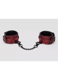 Красно-черные наручники Reversible Faux Leather Wrist Cuffs - Fifty Shades of Grey - купить с доставкой в Долгопрудном