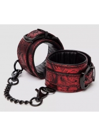 Красно-черные наручники Reversible Faux Leather Wrist Cuffs - Fifty Shades of Grey - купить с доставкой в Долгопрудном