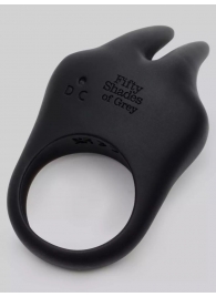 Черное эрекционное виброкольцо Sensation Rechargeable Vibrating Rabbit Love Ring - Fifty Shades of Grey - в Долгопрудном купить с доставкой