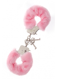 Металлические наручники с розовой меховой опушкой METAL HANDCUFF WITH PLUSH PINK - Dream Toys - купить с доставкой в Долгопрудном