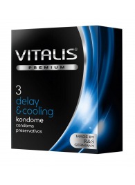 Презервативы VITALIS PREMIUM delay   cooling с охлаждающим эффектом - 3 шт. - Vitalis - купить с доставкой в Долгопрудном
