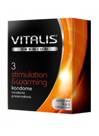 Презервативы VITALIS PREMIUM stimulation   warming с согревающим эффектом - 3 шт. - Vitalis - купить с доставкой в Долгопрудном