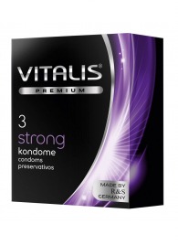 Презервативы с утолщенной стенкой VITALIS PREMIUM strong - 3 шт. - Vitalis - купить с доставкой в Долгопрудном