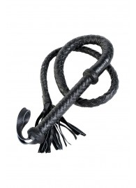 Длинный кожаный кнут с хлопушками на конце - ToyFa - купить с доставкой в Долгопрудном