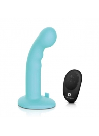 Голубая изогнутая насадка 6in Remote Control Ripple P-Spot G-Spot на черных трусиках - 16 см. - Pegasus - купить с доставкой в Долгопрудном