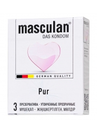 Супертонкие презервативы Masculan Pur - 3 шт. - Masculan - купить с доставкой в Долгопрудном