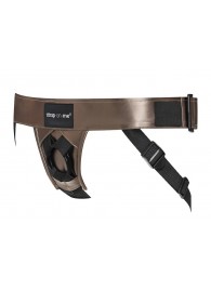 Бронзовый пояс для насадок Curious Harness - Strap-on-me - купить с доставкой в Долгопрудном