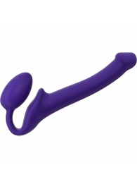 Фиолетовый безремневой страпон Silicone Bendable Strap-On - size S - Strap-on-me - купить с доставкой в Долгопрудном