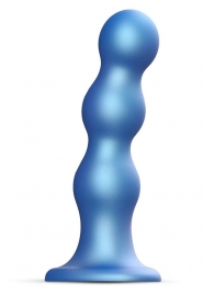 Голубая насадка Strap-On-Me Dildo Plug Balls size L - Strap-on-me - купить с доставкой в Долгопрудном