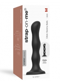 Черная насадка Strap-On-Me Dildo Geisha Balls size M - Strap-on-me - купить с доставкой в Долгопрудном
