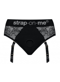 Черные трусики для насадок Diva Lingerie Harness - size S - Strap-on-me - купить с доставкой в Долгопрудном