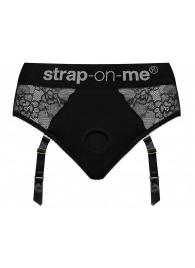 Черные трусики для насадок Diva Lingerie Harness - size M - Strap-on-me - купить с доставкой в Долгопрудном