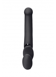 Черный безремневой вибрострапон Silicone Bendable Strap-On - size XL - Strap-on-me - купить с доставкой в Долгопрудном