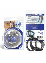 Двойное кольцо выносливости на пенис DUAL STAMINA RING - BlueLine - в Долгопрудном купить с доставкой