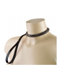 Эффектный сверкающий ошейник с поводком  Гламур - Sitabella - купить с доставкой в Долгопрудном