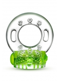 Зеленое эрекционное виброкольцо Arouser Vibrating C-Ring - Blush Novelties - в Долгопрудном купить с доставкой