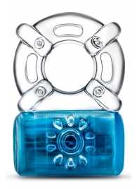 Синее эрекционное виброкольцо Pleaser Rechargeable C-Ring - Blush Novelties - в Долгопрудном купить с доставкой