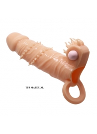 Телесная удлиняющая вибронасадка Penis Sleeve Connor - 17 см. - Baile - в Долгопрудном купить с доставкой