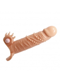 Телесная удлиняющая вибронасадка Penis Sleeve Connor - 17 см. - Baile - в Долгопрудном купить с доставкой