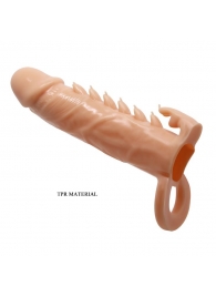 Телесная удлиняющая насадка Penis Sleeve Emmitt - 17 см. - Baile - в Долгопрудном купить с доставкой