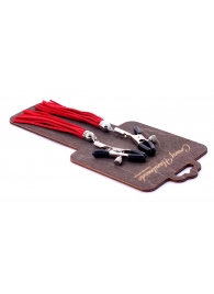 Металлические зажимы на соски с красными замшевыми кисточками - Crazy Handmade - купить с доставкой в Долгопрудном