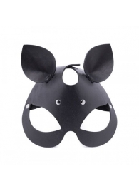 Черная кожаная маска  Кошка  с маленькими ушками - Crazy Handmade - купить с доставкой в Долгопрудном